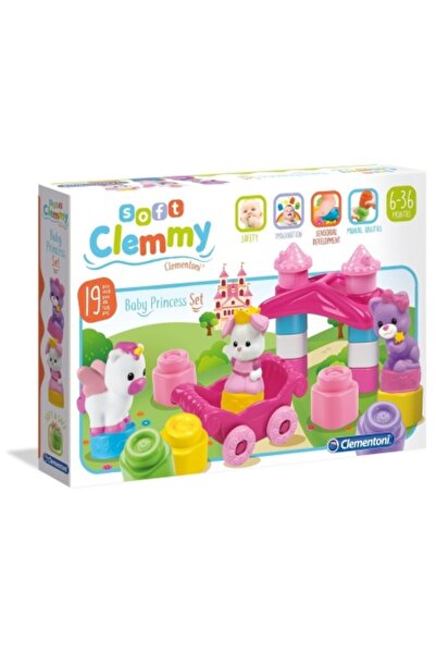 CLEMENTONI Baby Clemmy Soft Blocks Set – Princess, 17 pieces