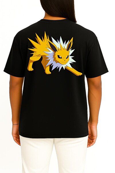 Bahriyeli Collection Oversized Zapdos Pocket and Backpack Design Unisex T-Shirt