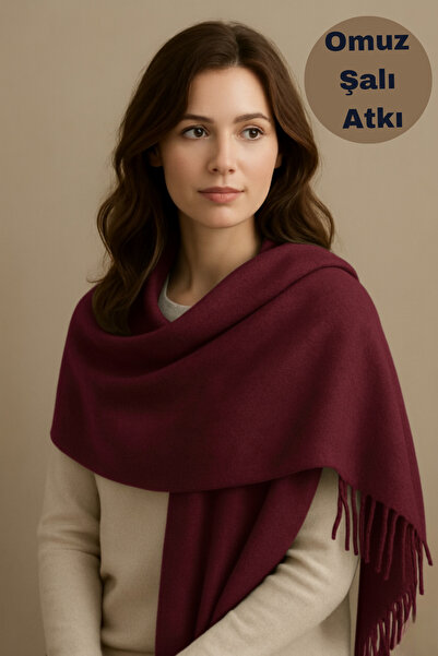 Limon Socks Eșarfă pentru femei, iarnă, din lână moale, cu modele în carouri și uni (4 de tranziție ) Eșarfă pentru umăr