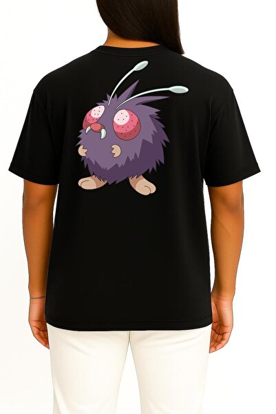 Bahriyeli Collection Oversized Venonat Unisex T-Shirt with Pocket and Back Design