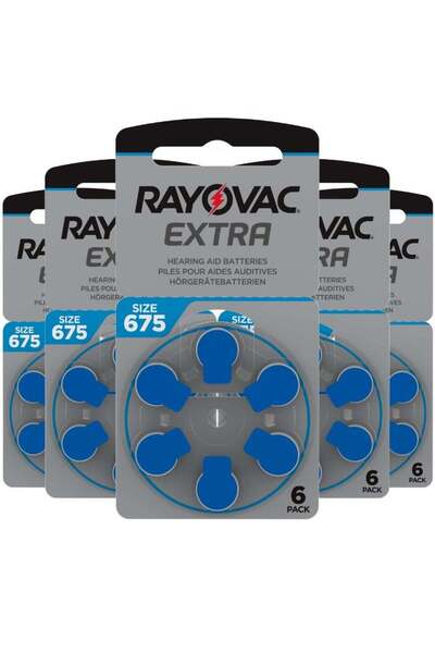 Generic بطاريات رايوفاك إكسترا (مقاس 675) لأجهزة السمع من رايوفاك، 30 قطعة، ز...