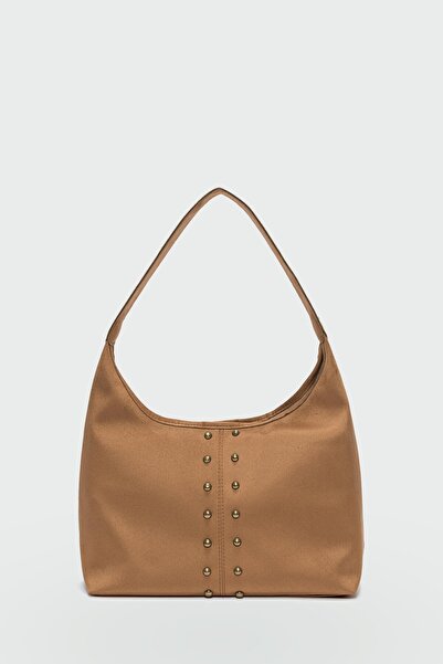 Tandi Bags Bery Stone Suede Shoulder Bag Camel