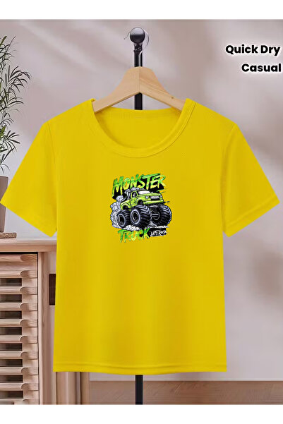 haha تي شيرت للأولاد من نوع Truck مطبوع للأطفال