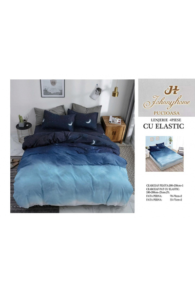 FIONNA.RO Lenjerie De Pat Bumbac Satinat Cu Elastic - Noapte