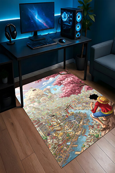 Halura One Piece Luffy Anime Kaymaz Taban Makinede Yıkanabilir Gaming Oyuncu ...