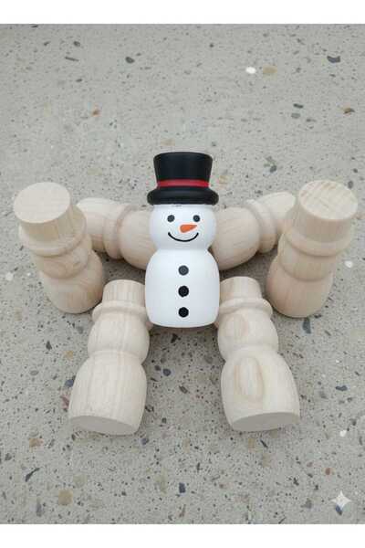 hobimixhobimix Hobby Wooden Paintable Snowman -6 Pieces