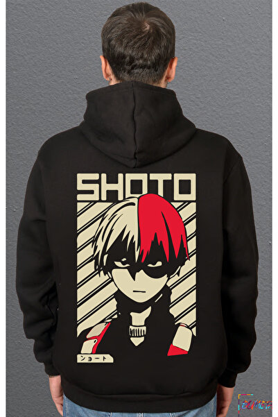 Bumeta سترة أنيمي ستايل شوتو تودوروكي مطبوع للجنسين بغطاء رأس هوديي