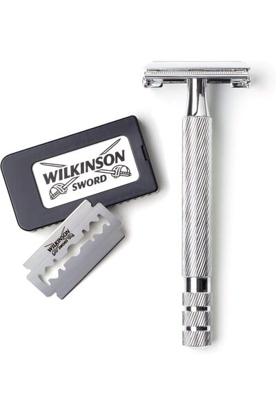 Wilkinson Sword Double-Edge Safety Razor for Men with 5 Double-Edge Blades