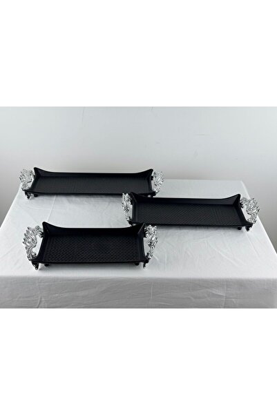 Afaq 3-piece rectangular serving tray set