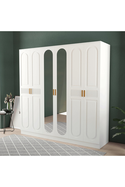 Teen & Bright DOVA 6 KAPAKLI EKO BAZALI GARDIROP - MDF KAPAK