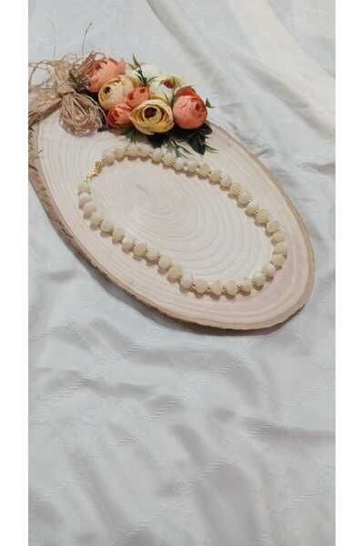 golden takış Tilsim Cream Necklace
