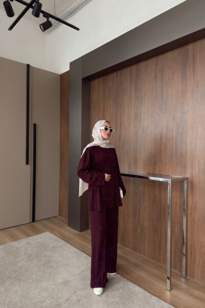YS BUTİK Scuba Fabric Stone Suit