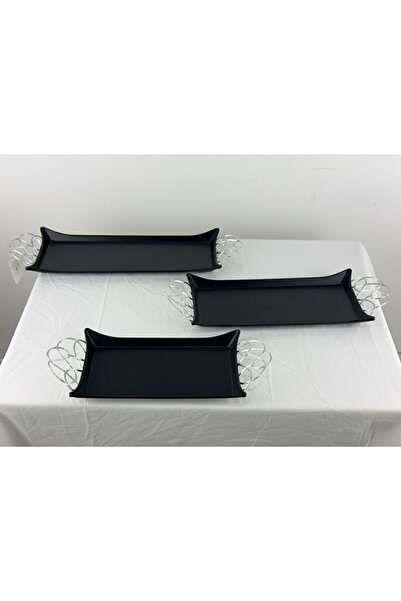 Afaq 3-piece rectangular serving tray set