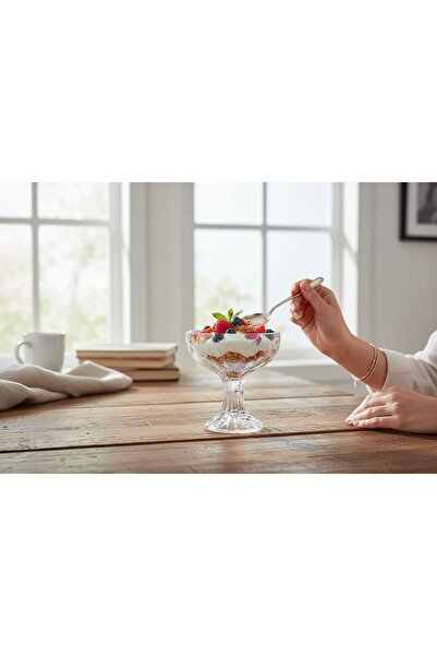 YANPA TİCARET Stylish Design 3-Piece Ice Cream, Magnolia, Milk Dessert Presentation Bowl