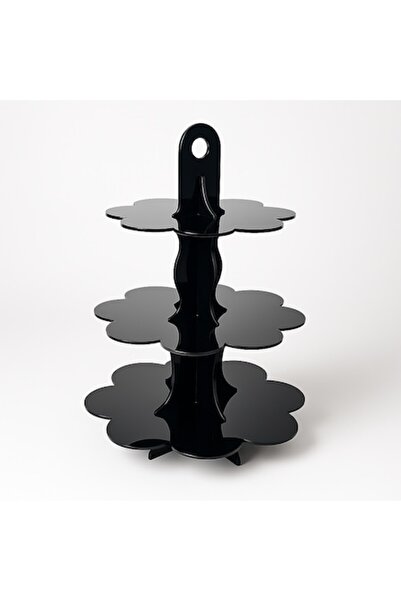 OEM Suport pentru brioșe și tort, negru – 3 etaje, plexiglas lucios, detașabi...