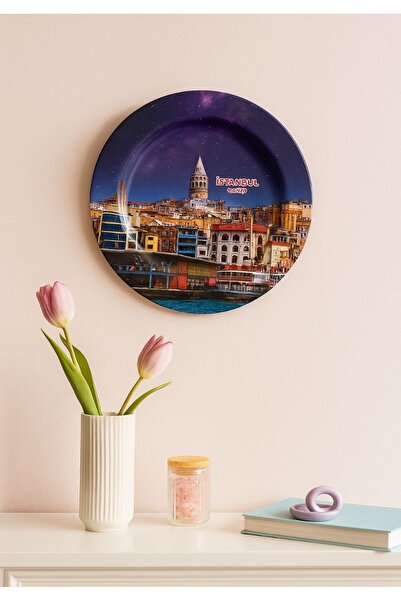 ATAGİFT HEDİYELİK ديكور حائط منقوش بتصميم برج جالاتا في اسطنبول، غرفة المعيشة...