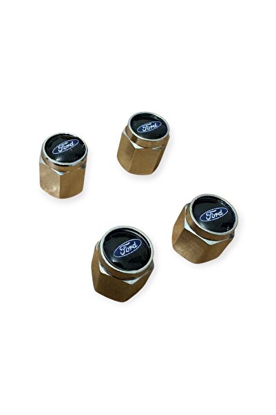 İKTUNING FORD SİYAH MAVİ BEYAZ LOGOLU ALÜMİNYUM 4 ADET SİBOP KAPAK