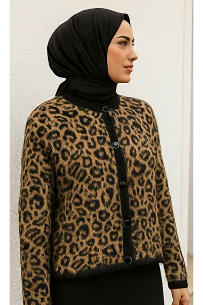 Cherry Butik Short Coat Style Soft Textured Leopard Print Cardigan