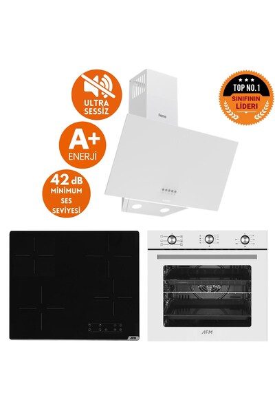 Ferre ve AFM Tech Markalı / LITTE Sessiz Elektrik Vitro. Ankastre Set (D087 -SA + V6-04 + FM7601 )