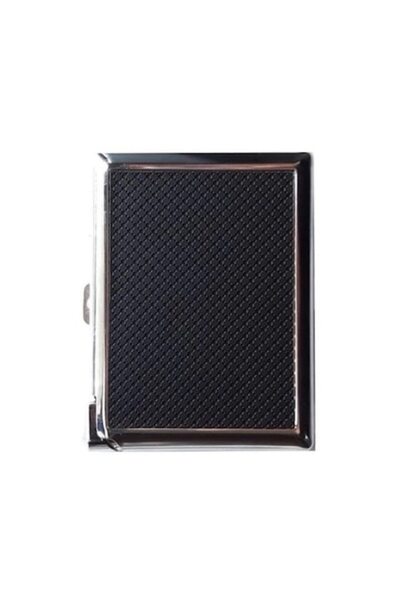 Ems Metal tobacco case with refillable gas lighter and leather insert for 20 short cigarettes