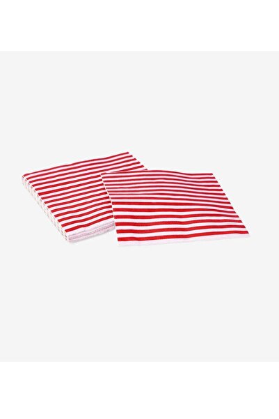 alenked Red Striped 16-Piece Paper Napkins