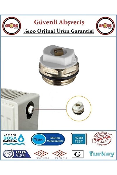 GrossAVM Petek Radyatör Havlupan Hava Alma Purjörü - 1/2''