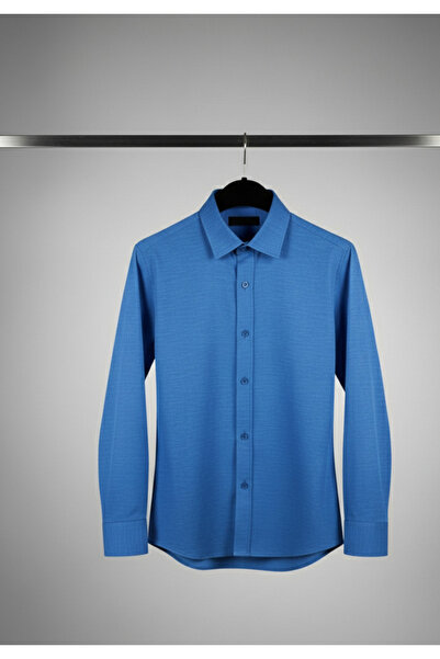 YusGos Long Sleeve Cotton Easy Iron Thick Muslin Linen Regular Fit Premium Men's Shirt