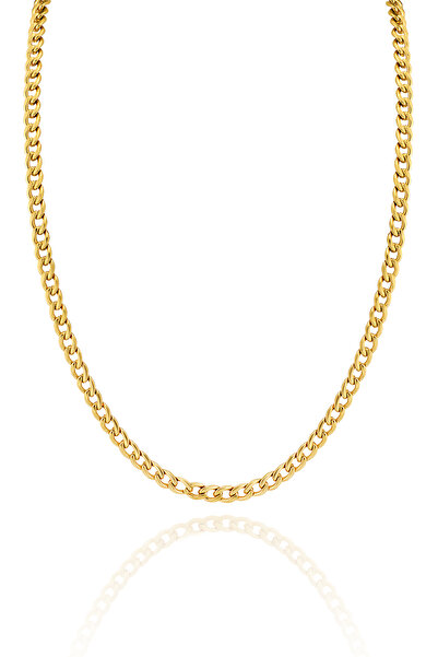 Cosmia Shine İnce Ezme Gold Kaplama Paslanmaz Çelik Gurmet Zincir