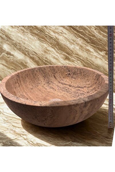 Home 🔥 SON 1 Adet ! Traverten Mermer Lavabo 42 cm – Lüks Tezgah Üstü Evye