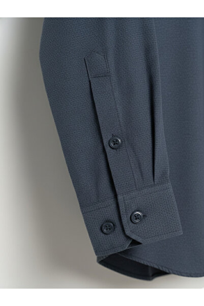 YusGos Long Sleeve Cotton Easy Iron Textured Regular Fit Premium Men's Shirt