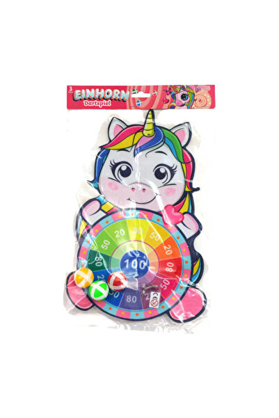 VERK Joc de darts unicorn, 3 bile lipicioase, 35x22 cm