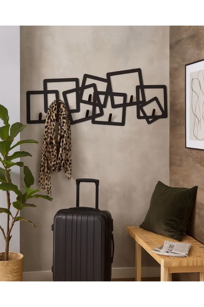 VoomeDesign Farklı Desenli Siyah Metal Duvar Askısı | Modern & Tarz Ev Aksesu...