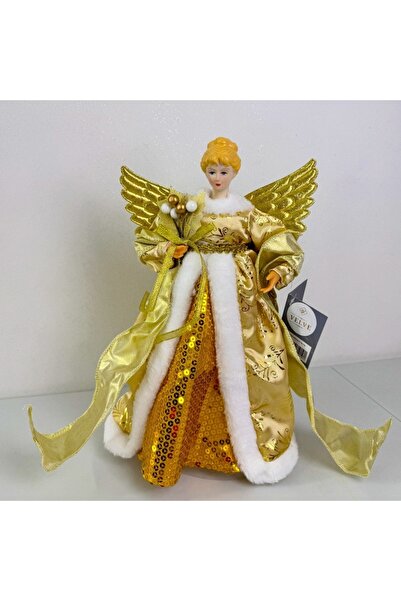 velve Christmas Decoration, Snow Queen, Fir Top, Gold, 30cm
