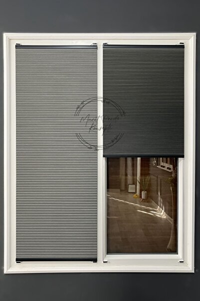 Macit Design Honeycomb Antrasit Plise Perde Karartma ve Isı Yalıtım Özellikli