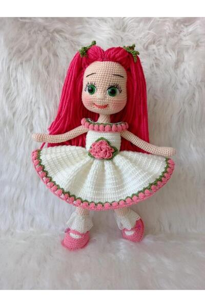 OYUNCAKPARK Pembe Gül Bebek Amigurumi Organik Oyuncak