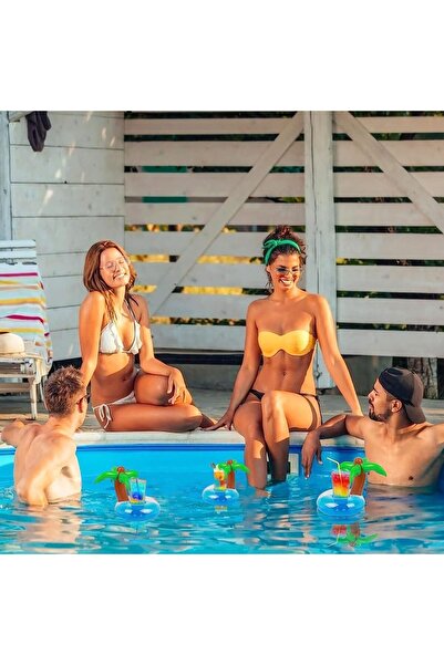 Boldy Palm Tree Cup Holder Inflatable - Floating Drink Holder - Palm Tree Cup Holder - Inflatable Sea Cup Holder