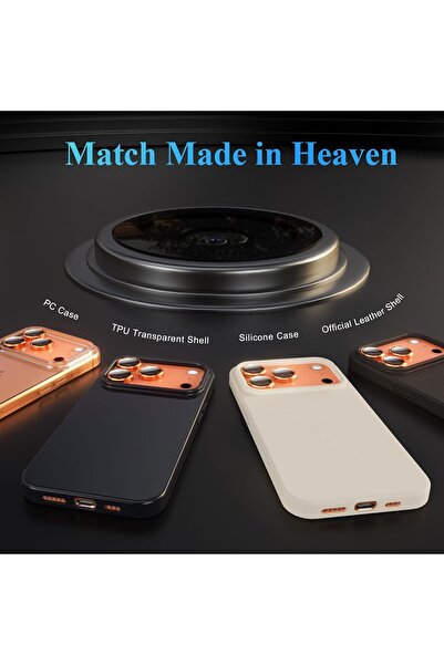 USIDE iPhone 17 Pro Max & iPhone 17 Pro Compatible Camera Lens Protector - Orange