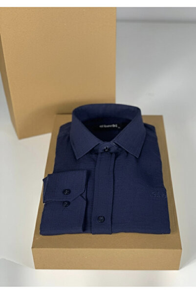 YusGos Long Sleeve Cotton Easy Iron Thick Muslin Linen Regular Fit Premium Men's Shirt