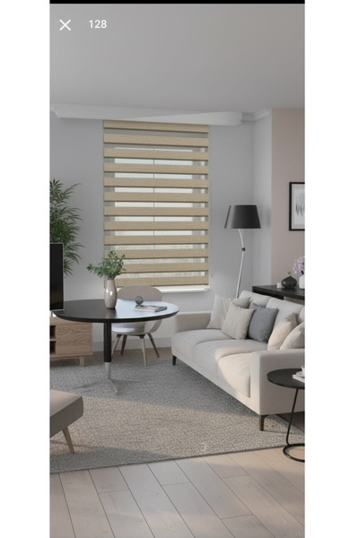 Bonperla Zebra Stor Perde Bambu Zebra Perde Güneşlik Perde 11009 Vizon