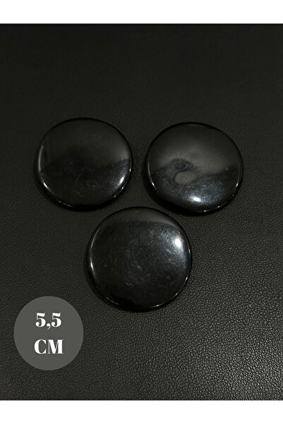 aensia Siyah Düz Ekstra Büyük Boy Polyester Düğme 5,5 CM Kaban Ceket Düğmesi ...