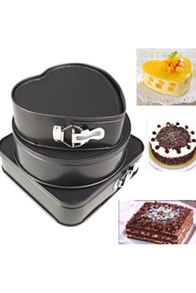 OEM Set of 3 cake trays with removable base and different shapes 24/26/28 CM