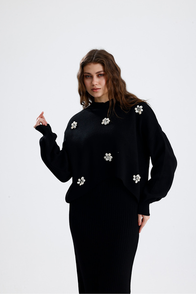 markazzi Women's Top Beniz Shell Detailed Bolero Sweater Bottom Suspender Dre...