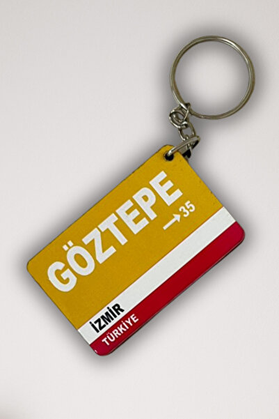 DURUSA سلسلة مفاتيح من الخشب المضغوط بتصميم ريترو من غوزتيب، مقاس 3×5 سم، طبا...