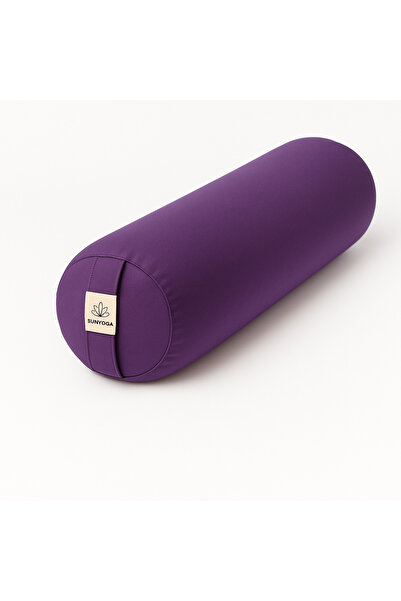 SUNYOGA Zafu Silindir Uzun Yoga Meditasyon Minderi Bolster Mor Renk