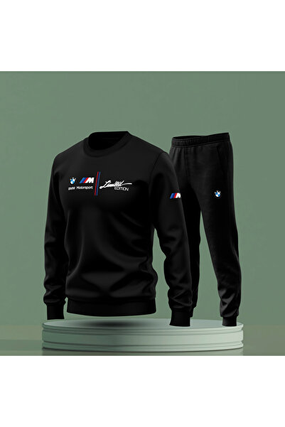 Bulvar Lee Crew Neck Bmw Printed Men's Tracksuit Set / Car