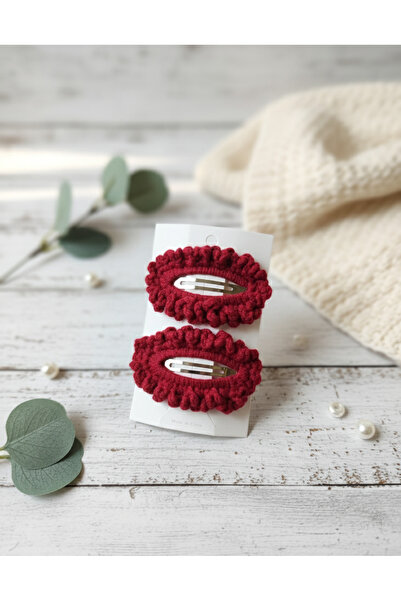 Sepia Shopping KIZ ÇOCUK TOKA FIRFIR ÇITÇITLI 2'Lİ TOKA SETİ BORDO