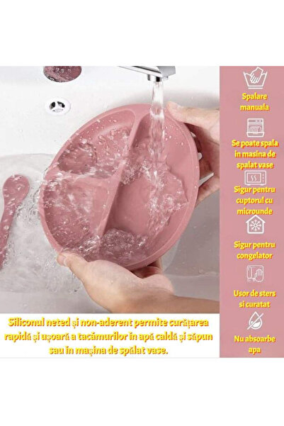 LILY Baby Diversification Cutlery Set Made of Silicone Cup Spoon Fork Pink