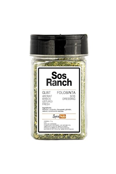 Spicehub Mix Sos Ranch, condiment 100% pentru salate, dressinguri și sosuri cremoase, 70g