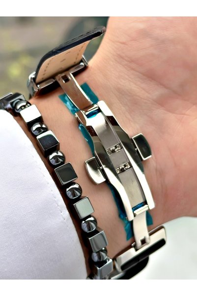Reward Black Color Leather Cord Original Clip Function Men's Wristwatch + Bracelet as a Gift