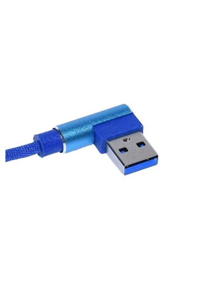 ElectroAZ USB Data Cable - iPhone Lighting with 90° angle, Blue, 1m